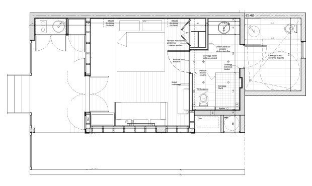 Plan du bungalow PMR, ILOHA Seaview Hotel 3*, île de la Réunion